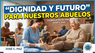 Atención de podología a adultos mayores en el centro La Bella Estación de José C. Paz, impulsado por la gestión de Mario Ishii.