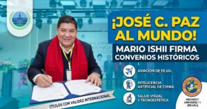 Mario Ishii firma convenios educativos internacionales para el Polo Universitario de José C. Paz con universidades de China y Estados Unidos.
