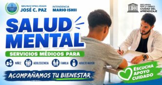 Un profesional médico atendiendo a un paciente joven en el consultorio de salud mental de la Municipalidad de José C. Paz, gestión Mario Ishii.