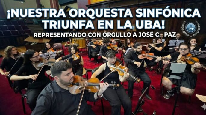 Orquesta Sinfónica Municipal de José C. Paz tocando en la Facultad de Derecho de la UBA.