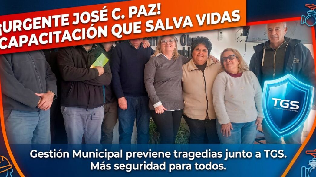 Capacitación de seguridad y prevención de daños en José C. Paz junto a la empresa TGS para proteger a los vecinos.