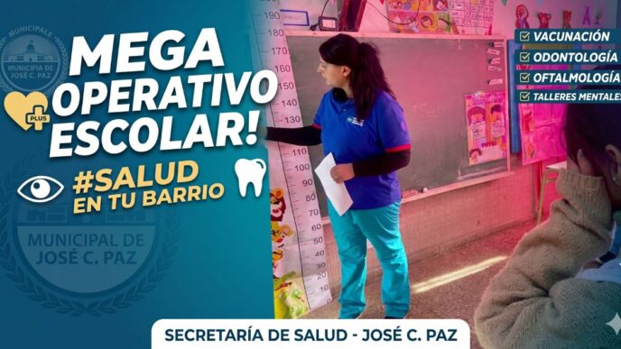 Operativo de salud escolar gratuito en José C. Paz - Secretaría de Salud Municipal