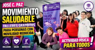 Taller de Movimiento Saludable en José C. Paz para personas con movilidad reducida en el Polideportivo Municipal con actividades gratuitas de salud e inclusión.